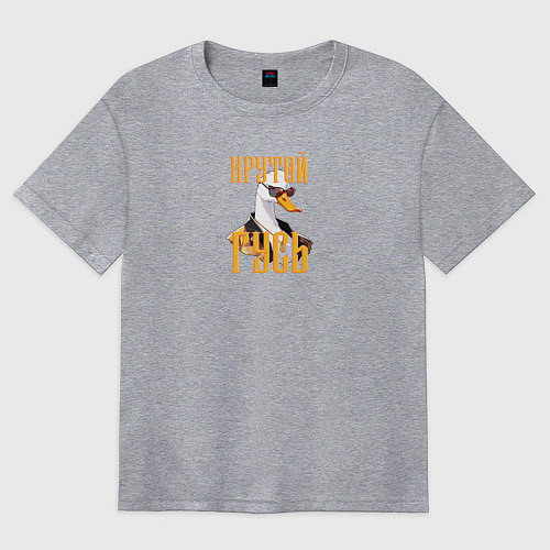 Женская футболка оверсайз Белый гусь / Меланж – фото 1