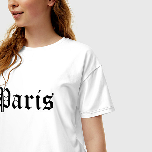 Женская футболка оверсайз Paris - France / Белый – фото 3