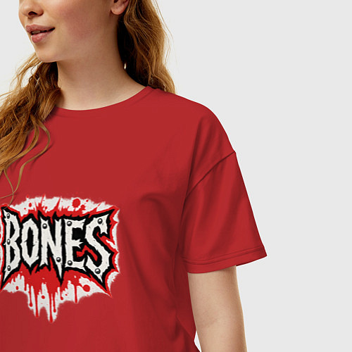 Женская футболка оверсайз Логотип Bones / Красный – фото 3