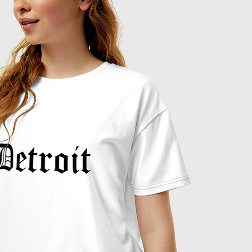 Женская футболка оверсайз Detroit Michigan - USA / Белый – фото 3