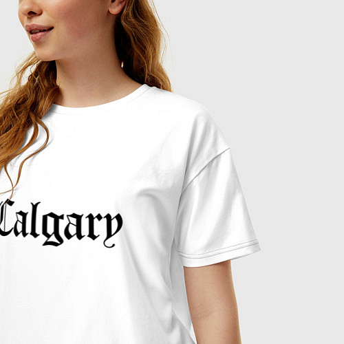 Женская футболка оверсайз Calgary - Canada / Белый – фото 3