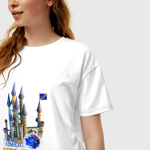 Женская футболка оверсайз Heroes of might and magic 3 Tower / Белый – фото 3