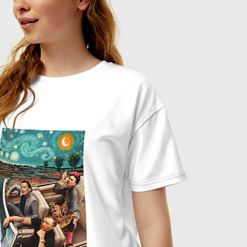 Женская футболка оверсайз Однажды в искусстве / Белый – фото 3