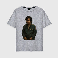 Футболка оверсайз женская Игрок 456 Игра в кальмара, цвет: меланж