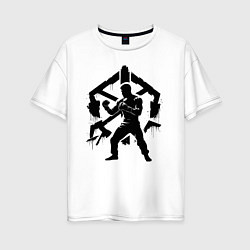 Футболка оверсайз женская Миксфайт боец лого, цвет: белый
