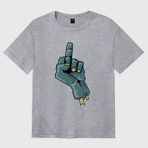 Женская футболка оверсайз Zombie fuck / Меланж – фото 1