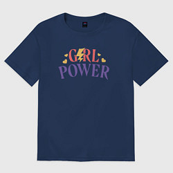 Футболка оверсайз женская Girl powers, цвет: тёмно-синий