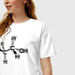 Футболка оверсайз женская Химическая формула спирт, цвет: белый — фото 2