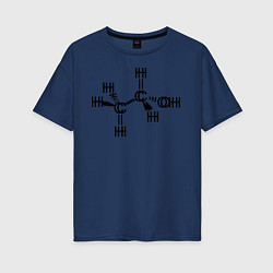 Футболка оверсайз женская Химическая формула спирт, цвет: тёмно-синий