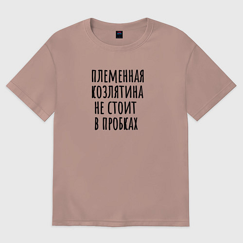 Женская футболка оверсайз Племенная козлятина / Пыльно-розовый – фото 1
