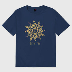 Футболка оверсайз женская Славянский чертог тура, цвет: тёмно-синий