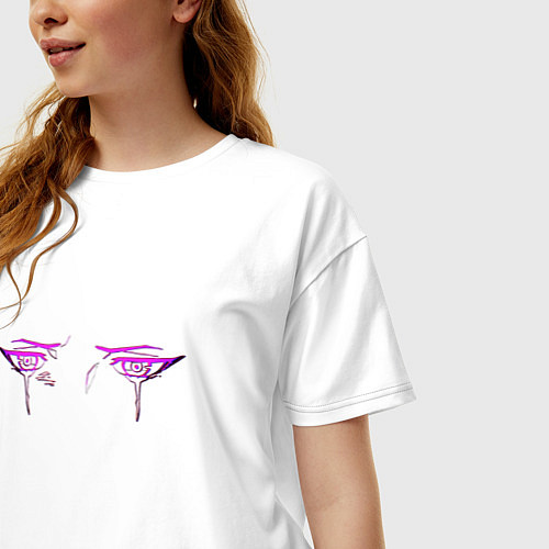 Женская футболка оверсайз The Eyes of Eternity - Cyberpunk / Белый – фото 3