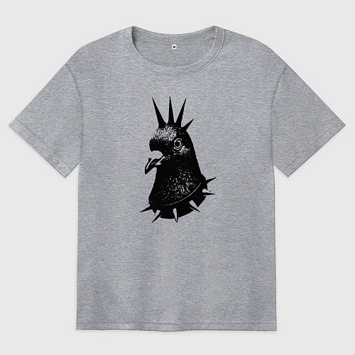 Женская футболка оверсайз Панк голубь / Меланж – фото 1