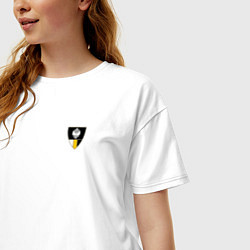 Футболка оверсайз женская Щит с гербо Российской Империи Христианский, цвет: белый — фото 2