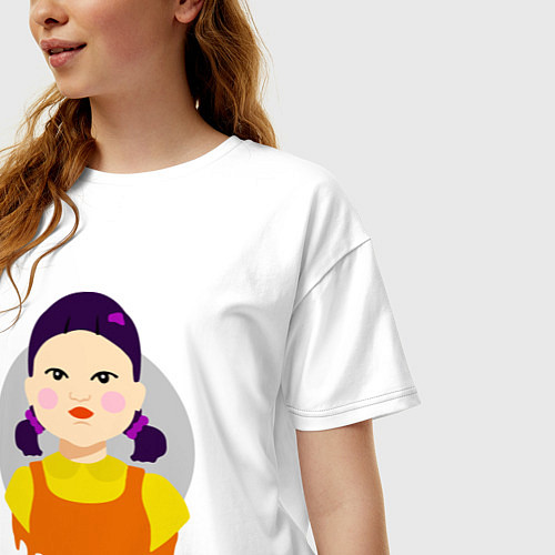 Женская футболка оверсайз Кукла убийца / Белый – фото 3