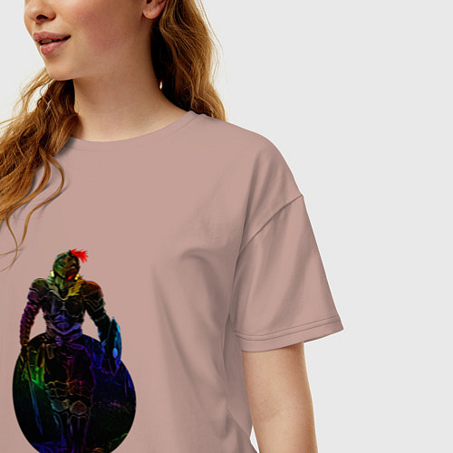 Женская футболка оверсайз Anime Goblin Slayer Оркболг / Пыльно-розовый – фото 3