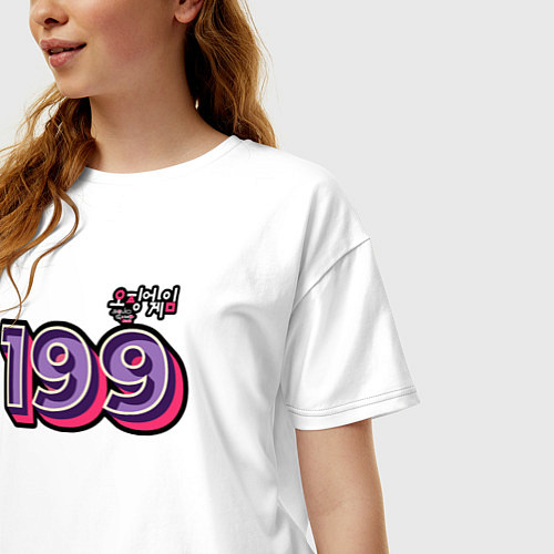 Женская футболка оверсайз Игрок номер 199 / Белый – фото 3