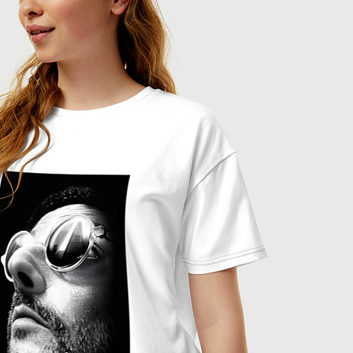 Женская футболка оверсайз Леон персонаж / Белый – фото 3