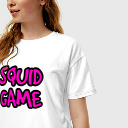 Футболка оверсайз женская Pink squid game, цвет: белый — фото 2