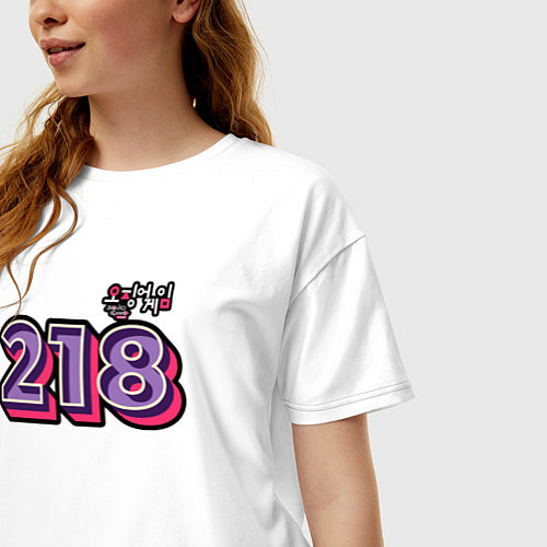 Женская футболка оверсайз Игрок 218 / Белый – фото 3
