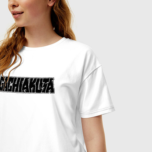 Женская футболка оверсайз Gachiakuta english logo / Белый – фото 3