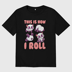 Футболка оверсайз женская Как я катаюсь, цвет: черный