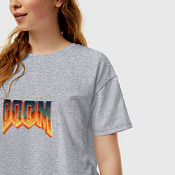 Футболка оверсайз женская Doom ultimate logo, цвет: меланж — фото 2