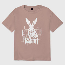 Футболка оверсайз женская Городской кролик, цвет: пыльно-розовый
