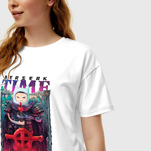 Женская футболка оверсайз Берсерк Время Приключений / Белый – фото 3