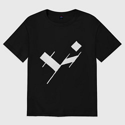 Футболка оверсайз женская Три буквы: белые, цвет: черный