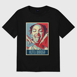 Футболка оверсайз женская Улыбка Оливии Родриго, цвет: черный
