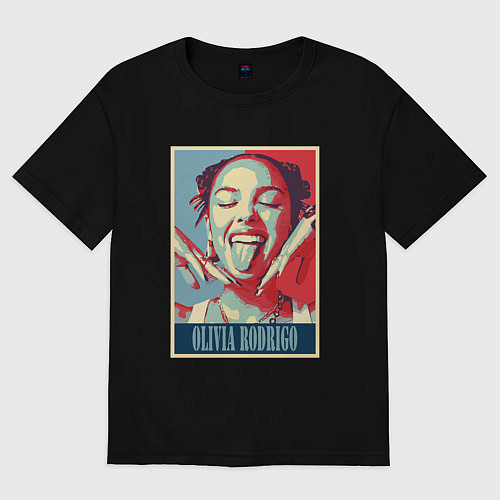 Женская футболка оверсайз Улыбка Оливии Родриго / Черный – фото 1