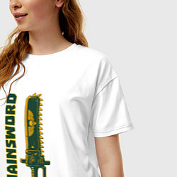 Футболка оверсайз женская Цепной меч, цвет: белый — фото 2