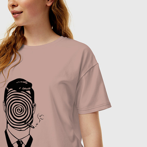 Женская футболка оверсайз Человек-загадка / Пыльно-розовый – фото 3