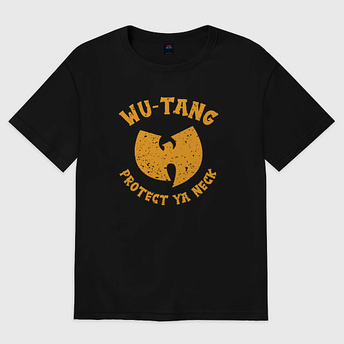 Женская футболка оверсайз Wu-Tang protect ya neck / Черный – фото 1