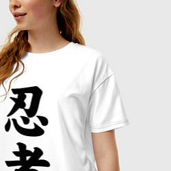 Футболка оверсайз женская Ninja - hierogliphs, цвет: белый — фото 2
