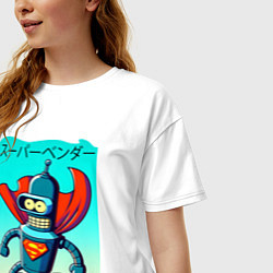 Футболка оверсайз женская Super Bender - Japanese style, цвет: белый — фото 2