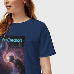 Футболка оверсайз женская The Creators - space giant, цвет: тёмно-синий — фото 2