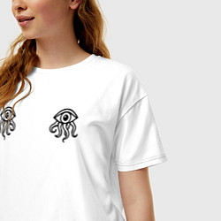 Футболка оверсайз женская Иной взгляд - два глаза осьминога, цвет: белый — фото 2