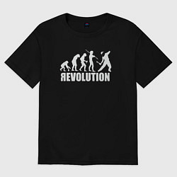 Футболка оверсайз женская Революция - эволюция, цвет: черный