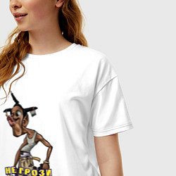 Футболка оверсайз женская Dont be a menace to south central - Loc Dog, цвет: белый — фото 2