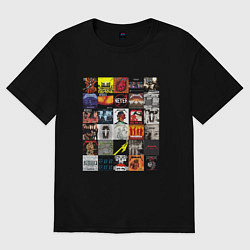 Футболка оверсайз женская Metallica - обложки, цвет: черный