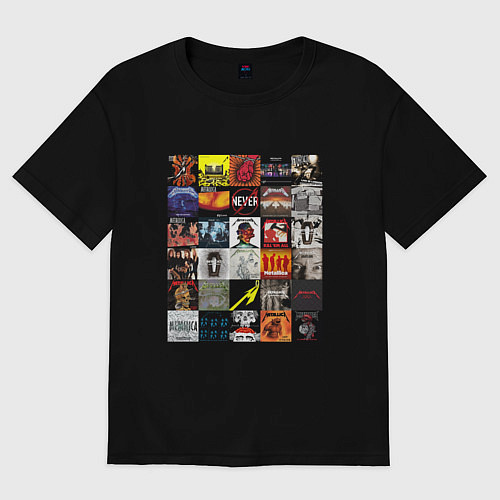 Женская футболка оверсайз Metallica - обложки / Черный – фото 1