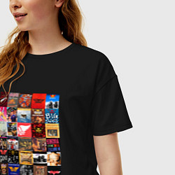 Футболка оверсайз женская Aerosmith - обложки, цвет: черный — фото 2