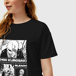 Футболка оверсайз женская Блич - Ичиго, цвет: черный — фото 2