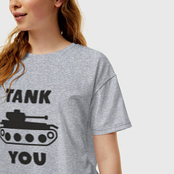 Футболка оверсайз женская Tank you, цвет: меланж — фото 2