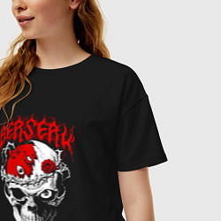 Футболка оверсайз женская Berserk - red, цвет: черный — фото 2