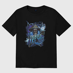 Футболка оверсайз женская Райден - гром заберёт тебя, цвет: черный