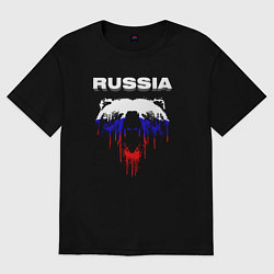 Футболка оверсайз женская Bear Russia, цвет: черный
