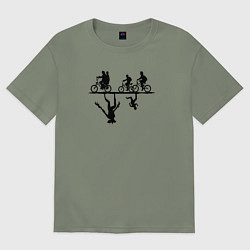 Футболка оверсайз женская Очень странные дела параллельный мир, цвет: авокадо